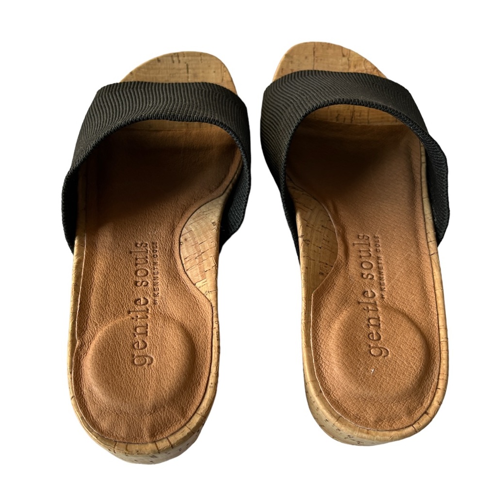 Kenneth Cole Gentle Souls black Gisele wedge slide sandals size 6.5 - Picture 5 of 10
